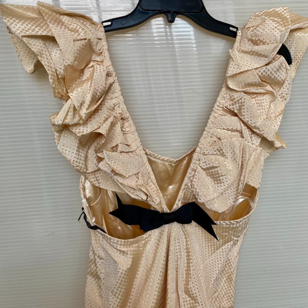 Coquette Cream Ruffle Bow Mini Dress